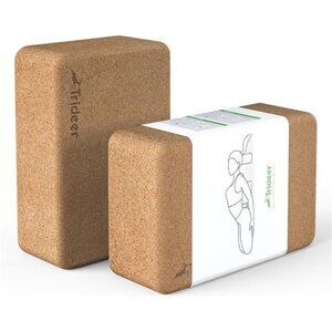 Yoga Blocks, 2 Pack Natural Cork Blocks, High Density